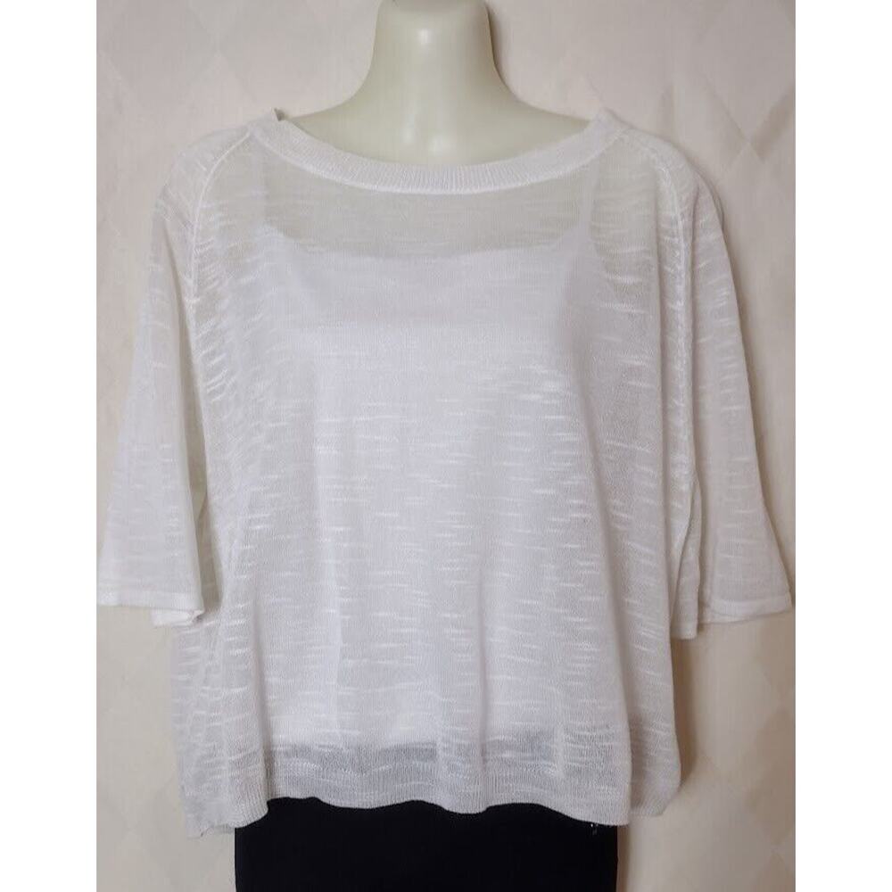 Cullen Cropped Lightweight Sweater, Sz‎ S Cream, Boxy Style